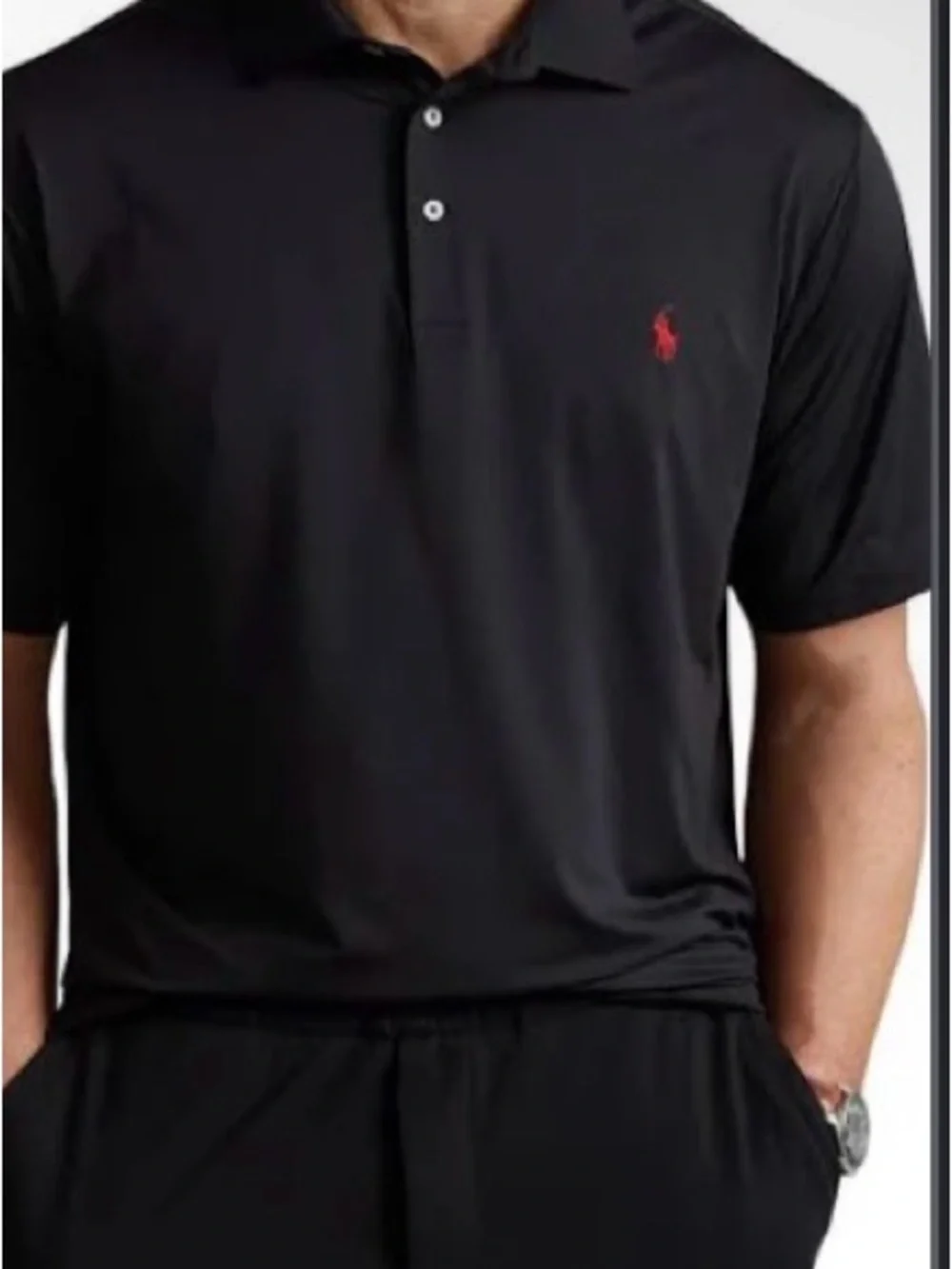 polo Ralph Lauren black performance logo polo